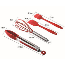 Load image into Gallery viewer, kn7050 10 in 1 Silicone Kitchen Tool Set, Black, Green, Blue, Red