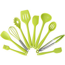 Load image into Gallery viewer, kn7050 10 in 1 Silicone Kitchen Tool Set, Black, Green, Blue, Red