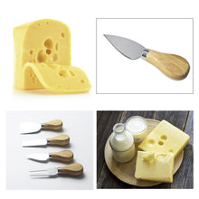 Load image into Gallery viewer, kn603 4 in 1 Wooden Handle Stainless Steel Cheese Knife Baking Tool Set