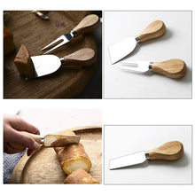 Load image into Gallery viewer, kn603 4 in 1 Wooden Handle Stainless Steel Cheese Knife Baking Tool Set