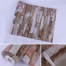 Load image into Gallery viewer, Mica Brick Creative 3D Stone Brick Decoration Wallpaper Stickers Bedroom Living Room Wall Waterproof Wallpaper Roll, Size: 45 x 1000cm, Mica brick
