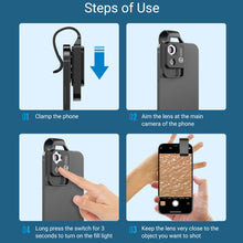 Load image into Gallery viewer, APEXEL APL-MS002BK 200X HD Universal Portable Mobile Phone Microscope with LED Light