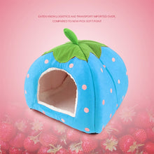 Load image into Gallery viewer, Strawberry Shaped Foldable Short Plush Pet House Nest, Size: M, Blue, Size M, Purple, Size M, Red, Size M, Pink, Size M