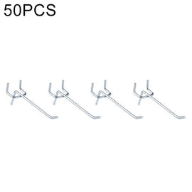 10pcs Supermarket Clothing Shop Pegboard Slat Wall Hook Shelf Hole Plate, Hole Pitch: 2.5cm, Length: 10cm, Wire Diameter: 3.3mm, Length: 10cm