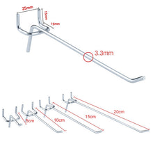 Load image into Gallery viewer, 10pcs Supermarket Clothing Shop Pegboard Slat Wall Hook Shelf Hole Plate, Hole Pitch: 2.5cm, Length: 15cm, Wire Diameter: 3.3mm, Length: 15cm