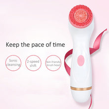 Load image into Gallery viewer, CNaier AE-868 Battery-powered Silicone Ultrasonic Vibration Face Skin Care Electric Facial Cleanser, AE-868(Pink), AE-868(Blue)