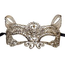 Load image into Gallery viewer, Halloween Masquerade Party Dance Sexy Lady Bronzing Lace Cat King Mask, Bronzing Cat King