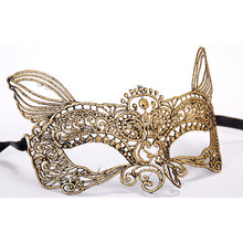 Load image into Gallery viewer, Halloween Masquerade Party Dance Sexy Lady Bronzing Lace Cat King Mask, Bronzing Cat King