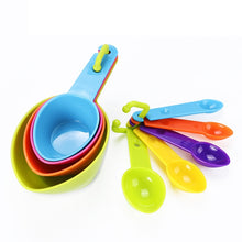 Load image into Gallery viewer, kn7600 9 in 1 Colorful Pointed Plastic Measuring Spoon Measuring Cup Baking Tool Set, 9 Pieces Set