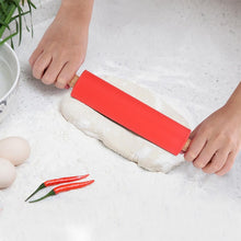 Load image into Gallery viewer, kn055 Solid Wooden Handle Silicone Rolling Pin Non-stick Food Dumpling Stick, Length: 43cm, Random Color Delivery, 43cm