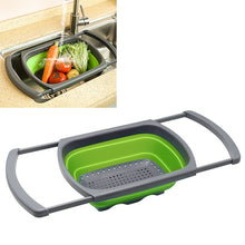 Load image into Gallery viewer, kn003 Household RetractableFruit and Vegetable Water Filter Basket Washing Basket, Green, Red