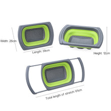Load image into Gallery viewer, kn003 Household RetractableFruit and Vegetable Water Filter Basket Washing Basket, Green, Red