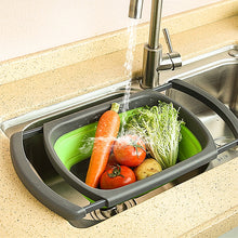 Load image into Gallery viewer, kn003 Household RetractableFruit and Vegetable Water Filter Basket Washing Basket, Green, Red