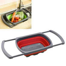 Load image into Gallery viewer, kn003 Household RetractableFruit and Vegetable Water Filter Basket Washing Basket, Green, Red
