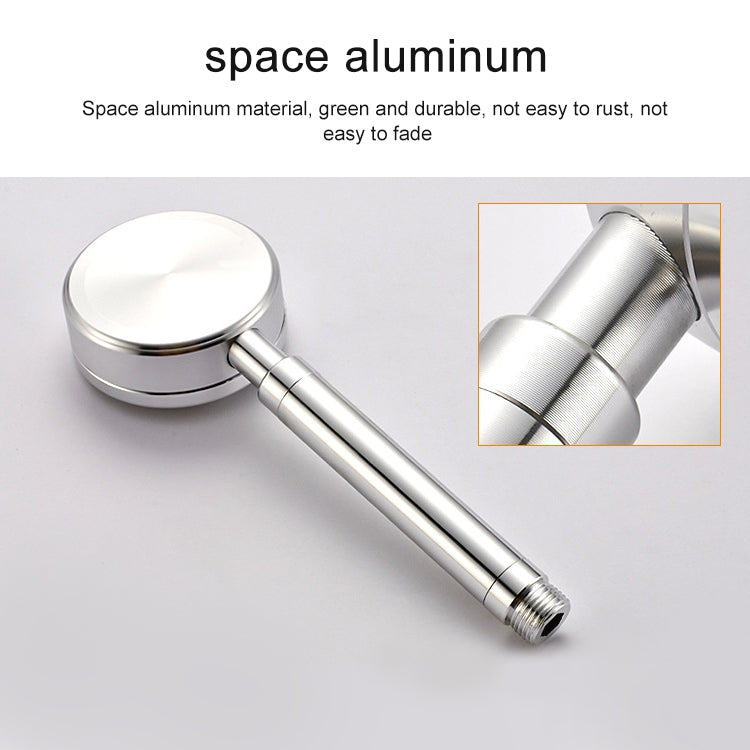 Space Aluminum Round Shape High Pressure Handheld Shower Head Water Saving Bathroom Accessories, Size: 23 x 8.2 x 2cm, BT-209 (Gold), BT-209 (Blue), BT-209 (Red), BT-209 (Silver)
