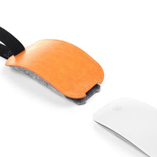 Load image into Gallery viewer, European Style Elastic PU Leather Fur Felt Mouse Storage Bag for Apple Magic Mouse 2, European Style