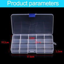 Load image into Gallery viewer, Removable Grid Plastic 15 Slots Box Organizer for Jewelry Earring Fishing Hook Small Accessories, 15 Slots (Pink+Blue), 15 Slots (Purple+Blue), 15 Slots (Baby Blue+Blue), 15 Slots (White+Blue), 15 Slots (White+Pink)