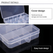Load image into Gallery viewer, Removable Grid Plastic 15 Slots Box Organizer for Jewelry Earring Fishing Hook Small Accessories, 15 Slots (Pink+Blue), 15 Slots (Purple+Blue), 15 Slots (Baby Blue+Blue), 15 Slots (White+Blue), 15 Slots (White+Pink)