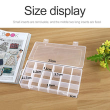 Load image into Gallery viewer, Plastic Organizer Container Storage Box 18 Slots Removable Grid Compartment for Jewelry Earring Fishing Hook Small Accessories, 18 Slots
