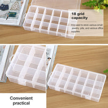 Load image into Gallery viewer, Plastic Organizer Container Storage Box 18 Slots Removable Grid Compartment for Jewelry Earring Fishing Hook Small Accessories, 18 Slots