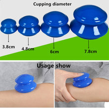 Load image into Gallery viewer, 4 Cups / Set Health Care Body Massage Cupping Therapy Anti Cellulite Silicone Vacuum Cups