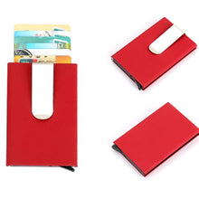 Load image into Gallery viewer, Frosted Antimagnetic Solid Color Credit Card Holder Money Clip Wallet, Size: 10*6.6cm, Black, Coffee, Blue, Red, Yellow