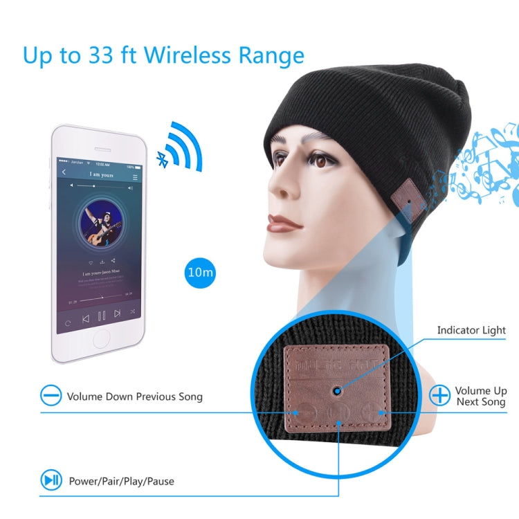 Bluetooth Warm Knit Hat, Supports Phone Answering & Bluetooth Photo Taking & Music Playing