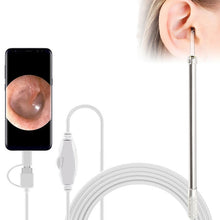 Load image into Gallery viewer, i95 3 in 1 USB Ear Scope Inspection HD 0.3MP Camera Visual Ear Spoon for OTG Android Phones &amp; PC &amp; MacBook, 1.75m Length Cable, 3 in 1 White  0.3MP