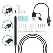 Load image into Gallery viewer, i95 3 in 1 USB Ear Scope Inspection HD 0.3MP Camera Visual Ear Spoon for OTG Android Phones &amp; PC &amp; MacBook, 1.75m Length Cable, 3 in 1 White  0.3MP