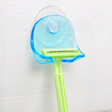 Load image into Gallery viewer, Bathroom Storage Tools Suction Cup Shaving Razor Rack Holder Storage Shaver Rack Wall Hook Hangers Sucker(Clear Blue), Shaving Razor Rack Holder