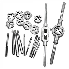 Load image into Gallery viewer, 20 PCS Multi-specification Tap and Die Combination Set Hand Metric Wire Tapping Wrench Winch, 20 PCS
