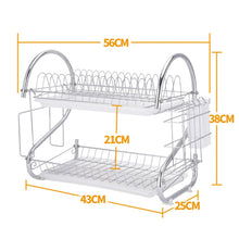 Load image into Gallery viewer, Multi-function Kitchen Stainless Steel Double Diskes Rack Hanging Knife Chopping Block Holder, Knife Chopping Block Holder