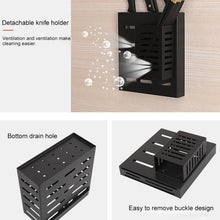 Load image into Gallery viewer, Stainless Steel Wall-mounted Kitchen Rack Hanging Kinfe Chopsticks Canister Holder, Kinfe Chopsticks Canister Holder