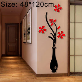 Creative Vase 3D Acrylic Stereo Wall Stickers TV Background Wall Corridor Home Decoration, Size: 48x120x4cm, Size: 48*120cm