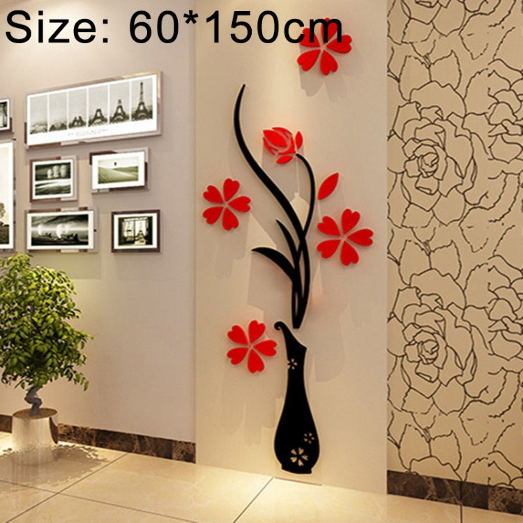 Creative Vase 3D Acrylic Stereo Wall Stickers TV Background Wall Corridor Home Decoration, Size: 60*150cm, Size: 60*150cm