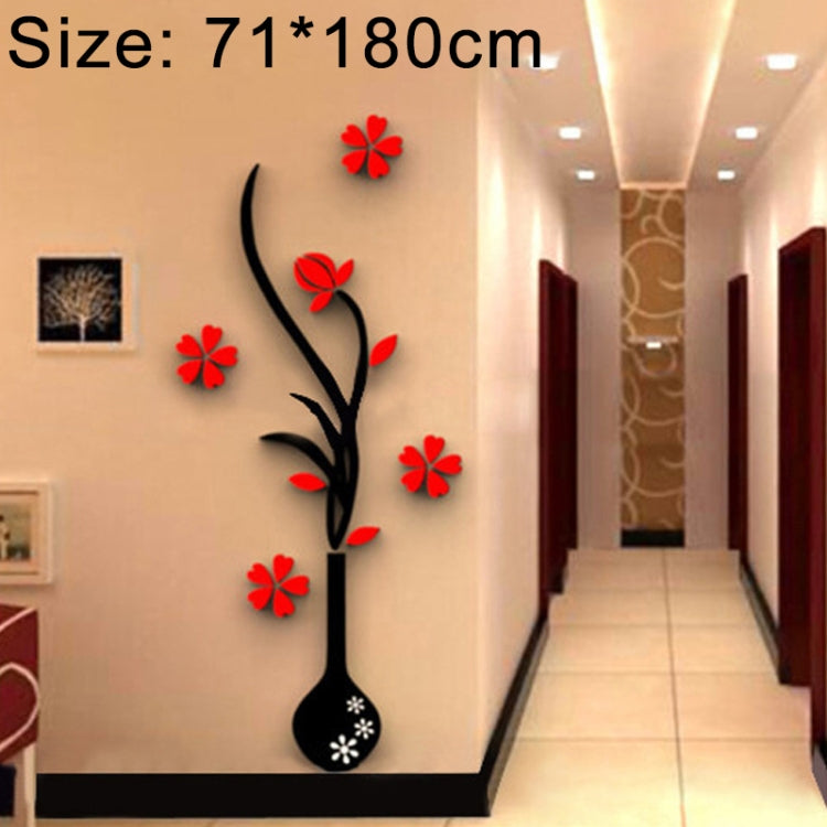 Creative Vase 3D Acrylic Stereo Wall Stickers TV Background Wall Corridor Home Decoration, Size: 71x180x5cm, Size: 71*180cm