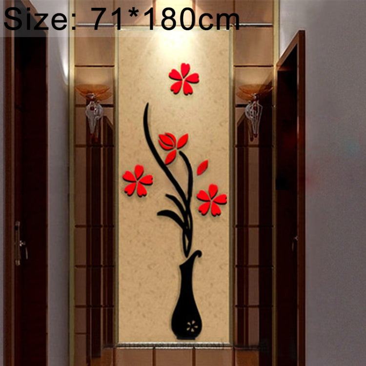 Creative Vase 3D Acrylic Stereo Wall Stickers TV Background Wall Corridor Home Decoration, Size: 71x180x5cm, Size: 71*180cm