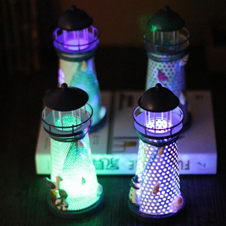 Creative Mediterranean Style Iron Handmade Flash Lighthouse, Random Style Delivery, Size: 18.5*7.5cm