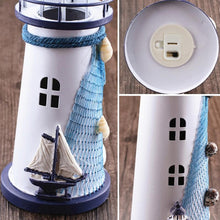 Load image into Gallery viewer, Creative Mediterranean Style Iron Handmade Flash Lighthouse, Random Style Delivery, Size: 14.5*6.5cm