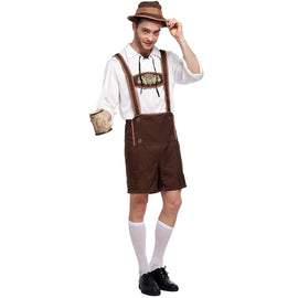 Halloween Costume Men Beer Costume Oktoberfest Suits England Style Stage Performance Cosplay Clothing, Size:L, Bust: 100cm, Waistline: 99cm, Clothes Length: 69cm, Long Pants: 50cm, Size: L Adult