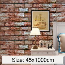 Load image into Gallery viewer, Qi Yunshi Creative 3D Stone Brick Decoration Wallpaper Stickers Bedroom Living Room Wall Waterproof Wallpaper Roll, Size: 45 x 1000cm, Qi Yunshi
