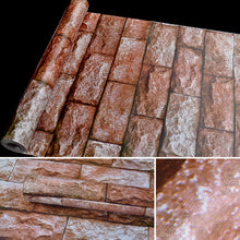Load image into Gallery viewer, Qi Yunshi Creative 3D Stone Brick Decoration Wallpaper Stickers Bedroom Living Room Wall Waterproof Wallpaper Roll, Size: 45 x 1000cm, Qi Yunshi