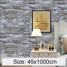 Load image into Gallery viewer, Qingshi Creative 3D Stone Brick Decoration Wallpaper Stickers Bedroom Living Room Wall Waterproof Wallpaper Roll, Size: 45 x 1000cm, Qingshi