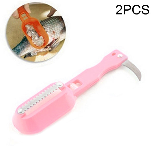 2 PCS Kitchen Essential Fish Scraper Fish Scale Planing Knife with Cover, 20x5.2cm Blue, 20x5.2cm Pink, 20x5.2cm Green