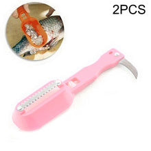 Load image into Gallery viewer, 2 PCS Kitchen Essential Fish Scraper Fish Scale Planing Knife with Cover, 20x5.2cm Blue, 20x5.2cm Pink, 20x5.2cm Green