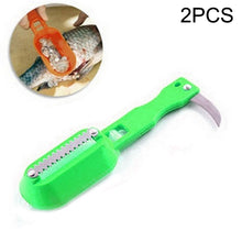 Load image into Gallery viewer, 2 PCS Kitchen Essential Fish Scraper Fish Scale Planing Knife with Cover, 20x5.2cm Blue, 20x5.2cm Pink, 20x5.2cm Green