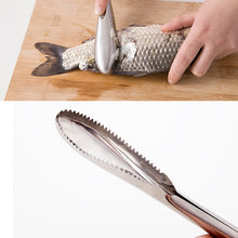 Load image into Gallery viewer, Kitchen Essential Stainless Steel Bidirectional Sawtooth Fish Scraper Fish Scale Planing Knife, 22.5x3cm