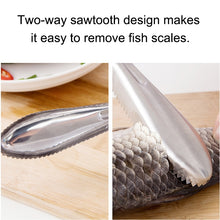 Load image into Gallery viewer, Kitchen Essential Stainless Steel Bidirectional Sawtooth Fish Scraper Fish Scale Planing Knife, 22.5x3cm
