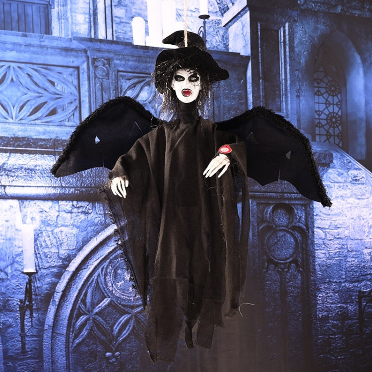 Flying Hanging Ghost Scary Sound and Moving for Halloween Decorations, Hanging Ghost(Black), Hanging Ghost(Grey)