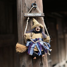 Load image into Gallery viewer, Halloween Retro Witch Ornaments Broom Ghost Hang Up Props Halloween House Decoration Festive Party Supplies Halloween Pendant